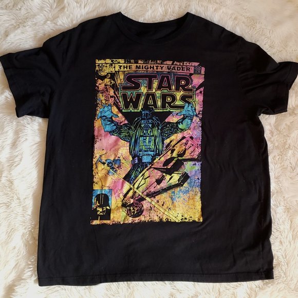 Star Wars The Mighty Vader Men's Short Sleeve Graphic Black T-Shirt Size Large - Picture 1 of 11